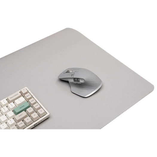 Light Gray Desk Mat, Large Mouse Pad, Cute, 31.5 x 15.7 inches (80 x 40 cm), PU Leather, Keyboard Mat, Quiet, Stylish, Easy to Clean, Desk Mat, Office, Stain Resistant, Unisex, Computer Mat, Washable Surface, Easy to Clean, Color, Table Mat